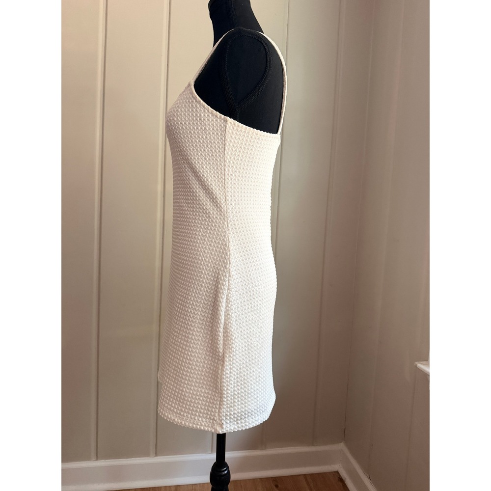 H&M Divided White Textured Popcorn Knit Mini Dress Spaghetti Strap Small - Picture 4 of 7